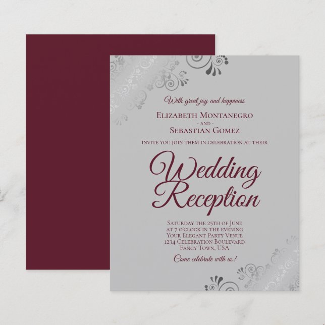 Bourgogne sur Grey BUDGET Mariage Invitation de ré (Devant / Derrière)