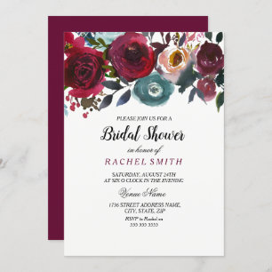 Bourgogne Vin Rouge Bridal Invitation