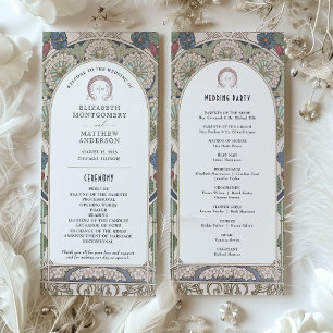 Bourgogne Vintage Wedding Programme Art Nouveau