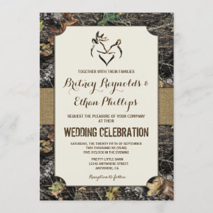 Bourlap + Chasse aux cerfs Invitations de mariage 