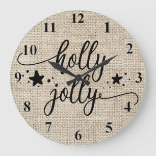 Bourrage rustique avec horloge Holly Jolly