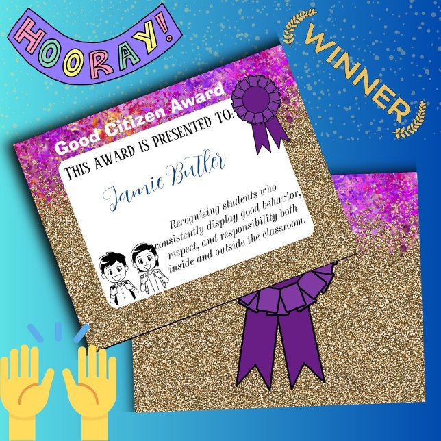 bourse citoyenne école certificat scolaire enseign (good citizen)