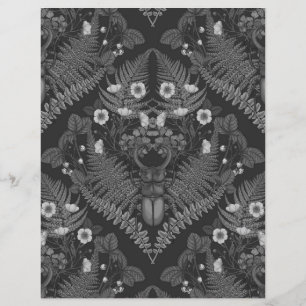 Bousier et fougères, en noir et blanc