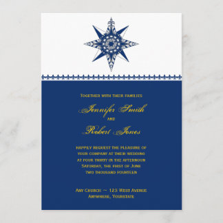 Boussole marine Faire-part de mariage jaune
