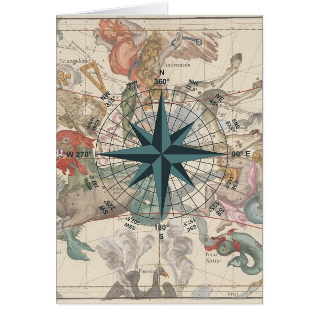 Boussole sur une carte ancienne (Devant)