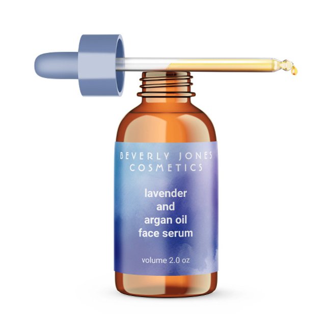 Bouteille à gouttes bleu et violet étiquette (Créateur téléchargé)