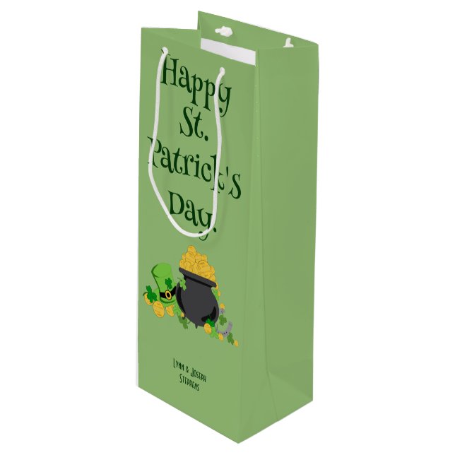 Bouteille Chance de cutesy pour le sac cadeau irlandais (Devant Angle)