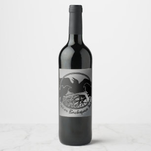 Bouteille Corbeau Étiquette Étiquettes d'art ornit