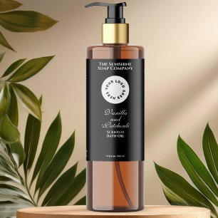 Bouteille cosmétique imperméable noir étiquette av