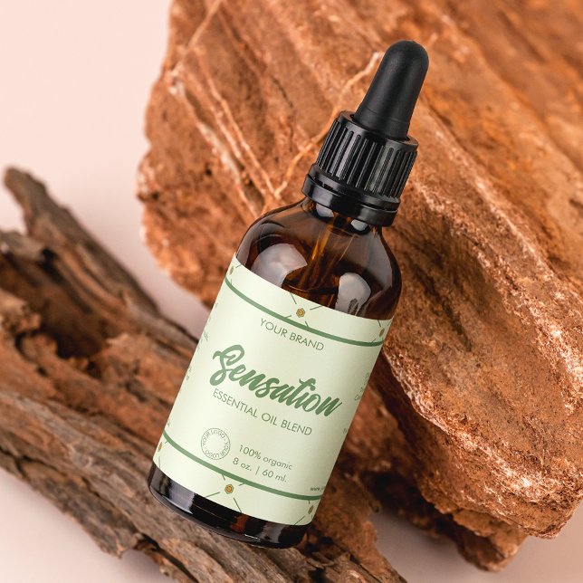 Bouteille Cosmétique modifiable Étiquette Retro Gr (Créateur téléchargé)