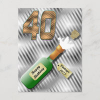 Bouteille de champagne de Popping Carte postale 40