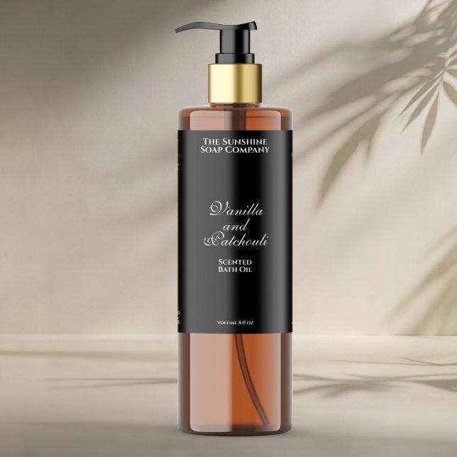 Bouteille de cosmétique imperméable noir étiquette (Créateur téléchargé)