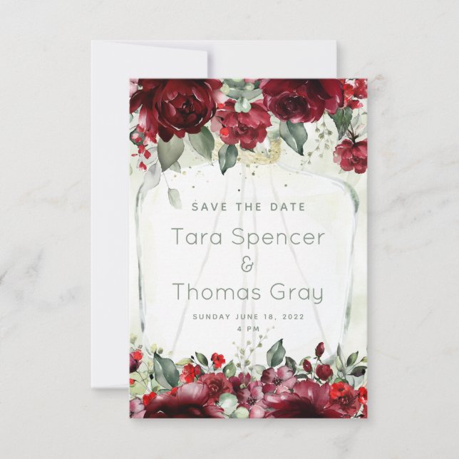 Bouteille De Mariage De Pies Enregistrer La Carte  (Devant)