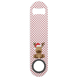 Bouteille de Noël Ouverture Reindeer Polka Dot Pol