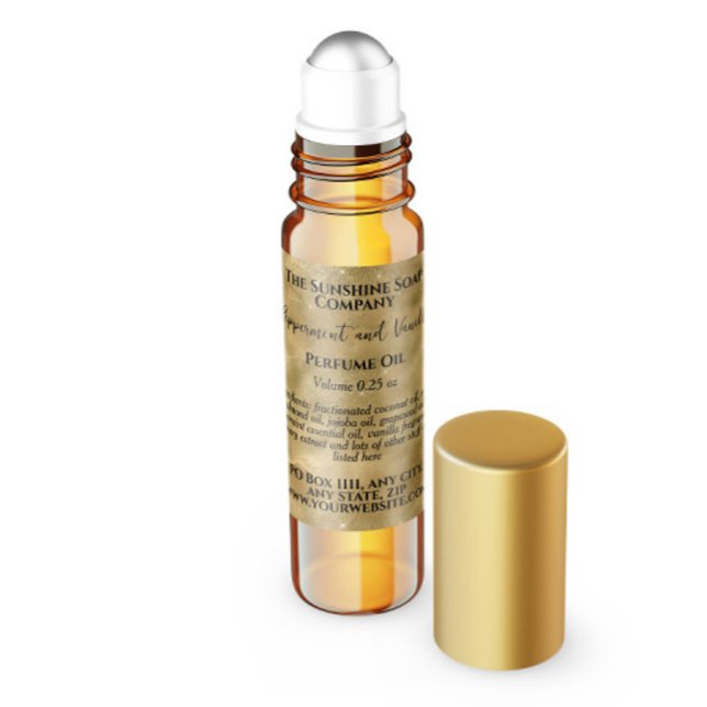 Bouteille de parfum Sparkings or étiquette (Créateur téléchargé)