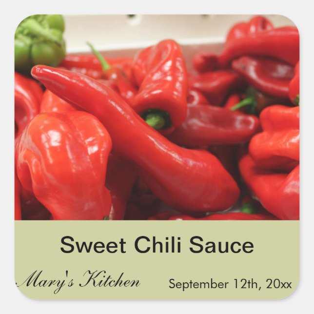 Bouteille de sauce chili maison étiquettes (Devant)