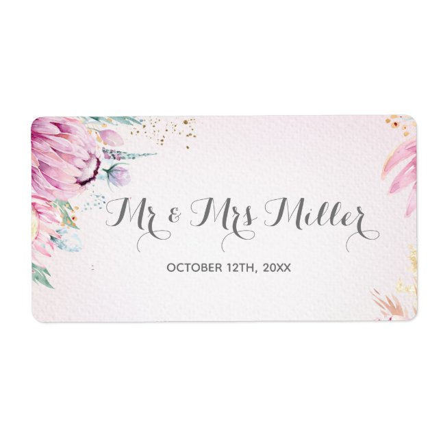 Bouteille de vin de Champagne mariage étiquette à  (Devant)