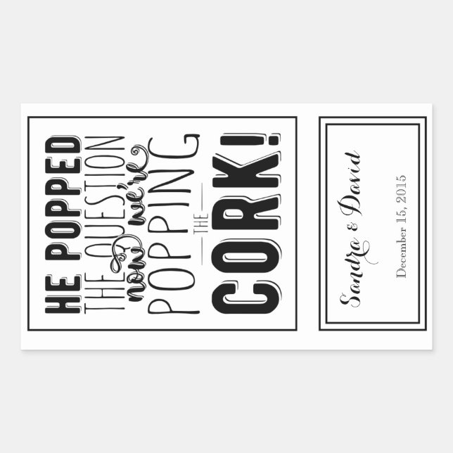 bouteille de vin de mariage personnalisé étiquette (Devant)