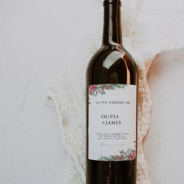 Bouteille de vin de Noël étiquette Modèle  (Christmas wine bottle label Template)