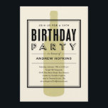 Bouteille de vin Invitations d'anniversaire<br><div class="desc">Invitations d'anniversaire de vin avec un design art déco moderne et un thème de bouteille de vin. Modifiez le libellé personnalisé pour répondre aux besoins de votre parti.</div>