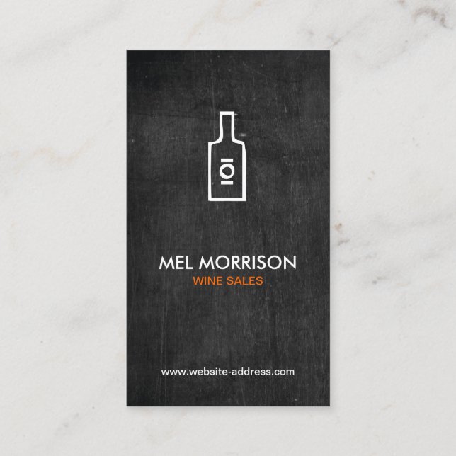 BOUTEILLE DE VIN LOGO sur Carte de visite EN BOIS  (Devant)