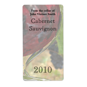 Bouteille de vin rouge étiquette