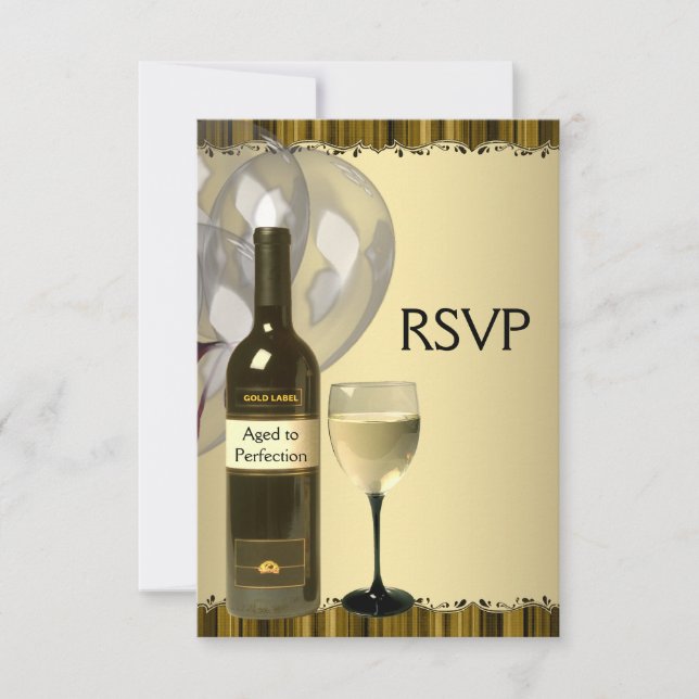 Bouteille de vin Verre Or 50e Anniversaire RSVP (Devant)