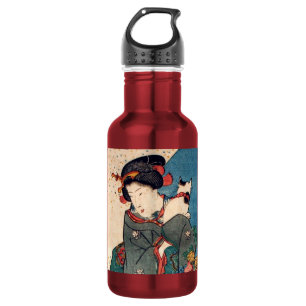 Bouteille D'eau 少 女 と 猫, 国 fille avec chat, Kuniyoshi, Ukiyo-e