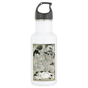 Bouteille D'eau 猫, 暁 斎 Chats, Kyōsai, Ukiyo-e