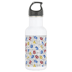 Bouteille D'eau 123 Numéros Rouge Jaune Bleu Bleu Blancs Binary