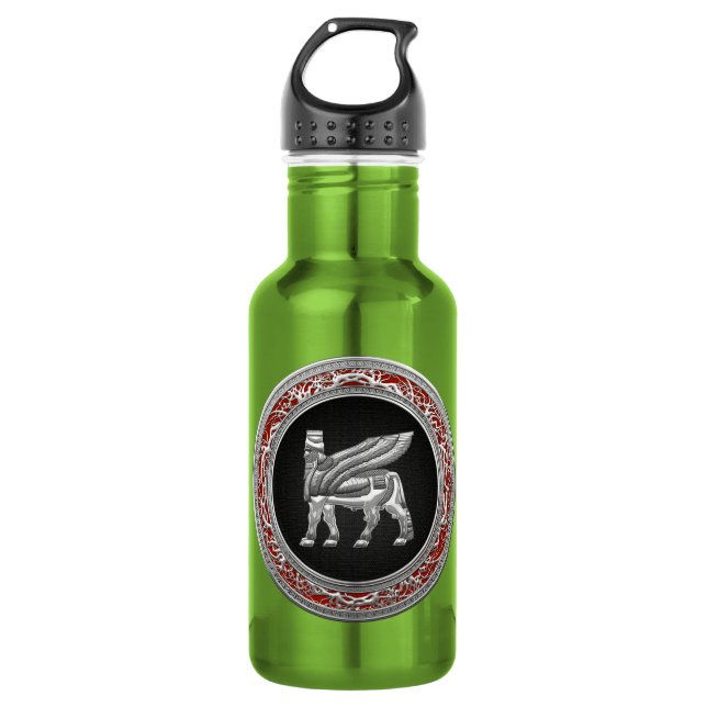 Bouteille D'eau [200] Babylonian Winged Bull [silver] [3D] (Devant)