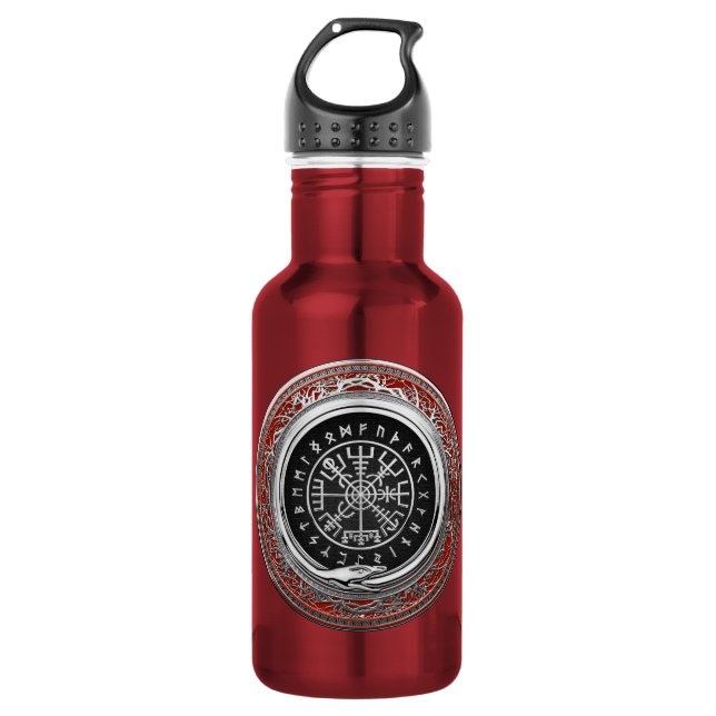 Bouteille D'eau [201] Vegvisir - Viking Silver Magic Runic Compass (Devant)