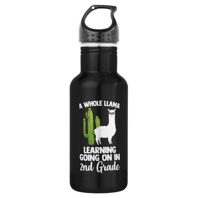 Bouteille D'eau 2e Grade Teacher Kids Back To School Llam (Devant)