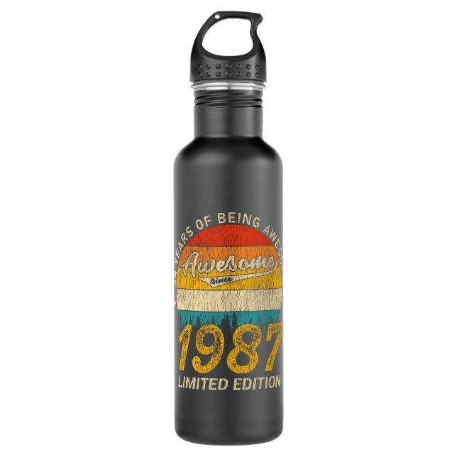 Bouteille D'eau 38 Ans 1987 Retro Awesome 38e anniversaire Cadeau (Devant)
