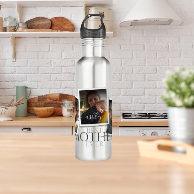 Bouteille D'eau 3 Collage photo Maman Famille Fête des mères inoub (Créateur téléchargé)