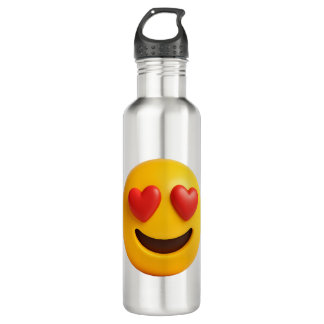 Bouteille D'eau 3d yellow smiling emoji face with heart shaped eye
