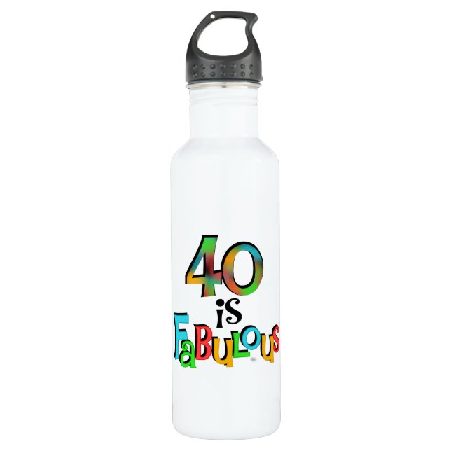 Bouteille D'eau 40 est Fabuleux T-shirts d'anniversaire. (Devant)