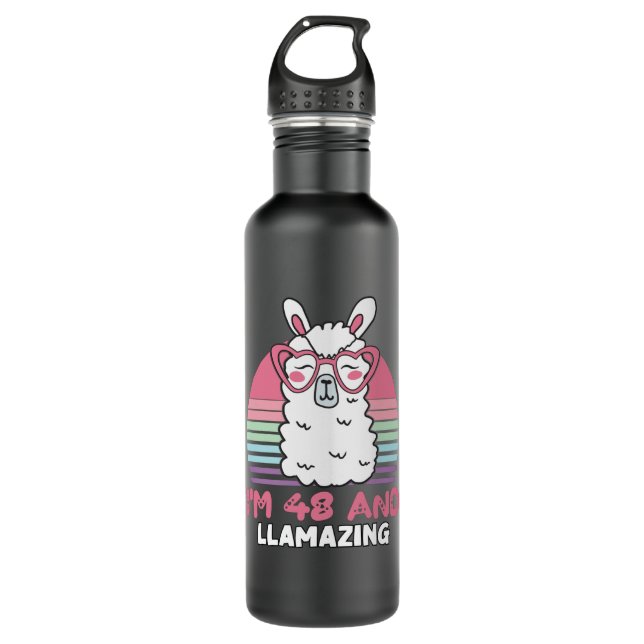Bouteille D'eau 48 ans Anniversaire Llamazing Llama 48e anniversai (Devant)