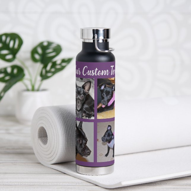 Bouteille D'eau 4 Collage photo | Chien pourpre (Yoga)