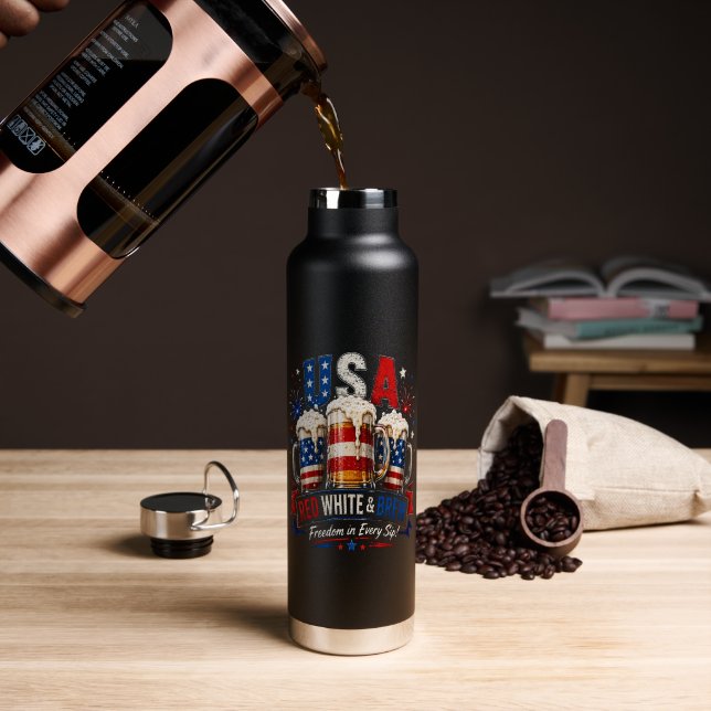 Bouteille D'eau 4 juillet amérique 250ème (Café (pivoté))