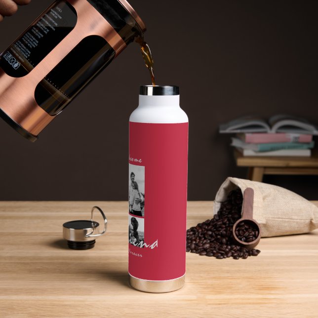 Bouteille D'eau 4-Photo Collage Forever Boyfriend Saint-Valentin (Gym)