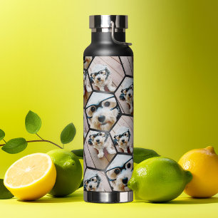 Bouteille D'eau 4 photos montage en nid d'abeille sur tout le moti
