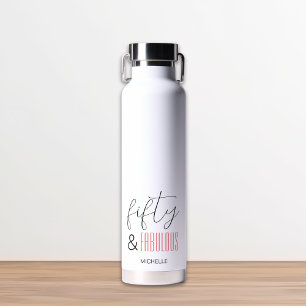 Bouteille D'eau 50 et fabuleux 50e anniversaire Script moderne per