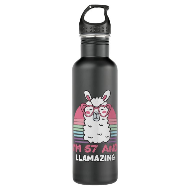 Bouteille D'eau 67e anniversaire Llamazing Llama 67 ans Anniversai (Devant)