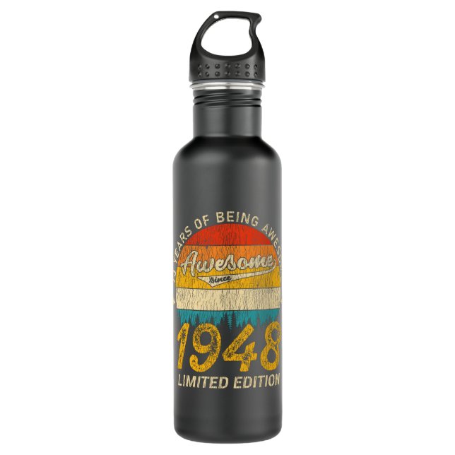 Bouteille D'eau 77 Ans 1948 Retro Awesome 77e anniversaire Cadeau (Devant)