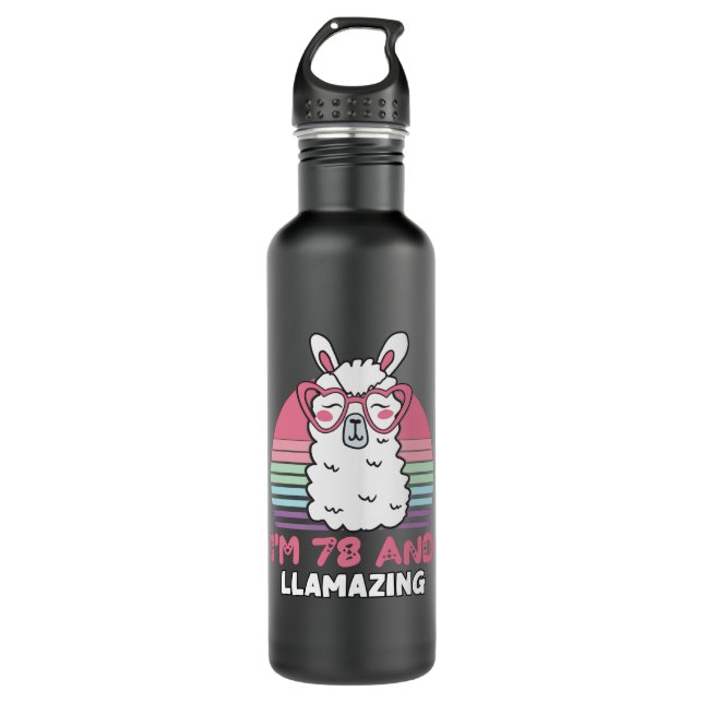 Bouteille D'eau 78e anniversaire Llamazing Llama 78 ans Anniversai (Devant)
