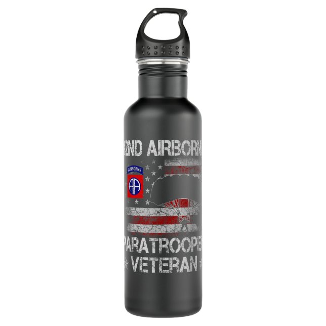 Bouteille D'eau 82e Vete, T-shirt Vétérinaire du parachutiste aéro (Devant)