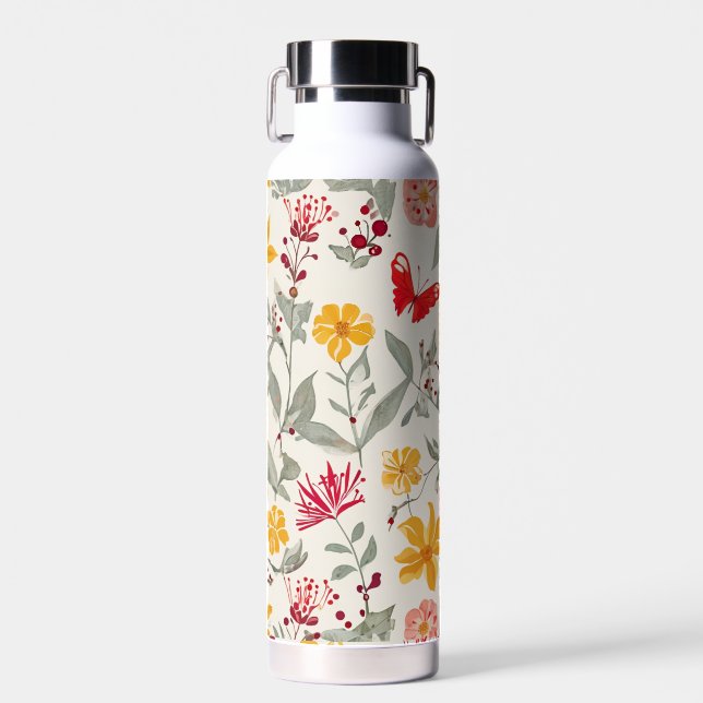 Bouteille d'eau à fleurs (22 oz) (Avant)