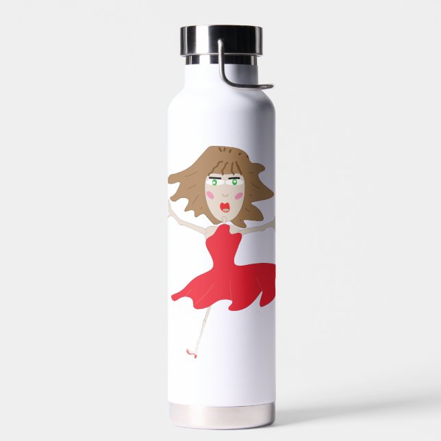 Bouteille D'eau a girl in a red dress bottle (Gauche)