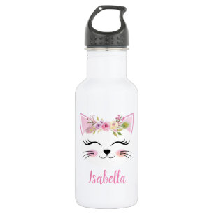 Bouteille d'eau à la tête de chaton personnalis